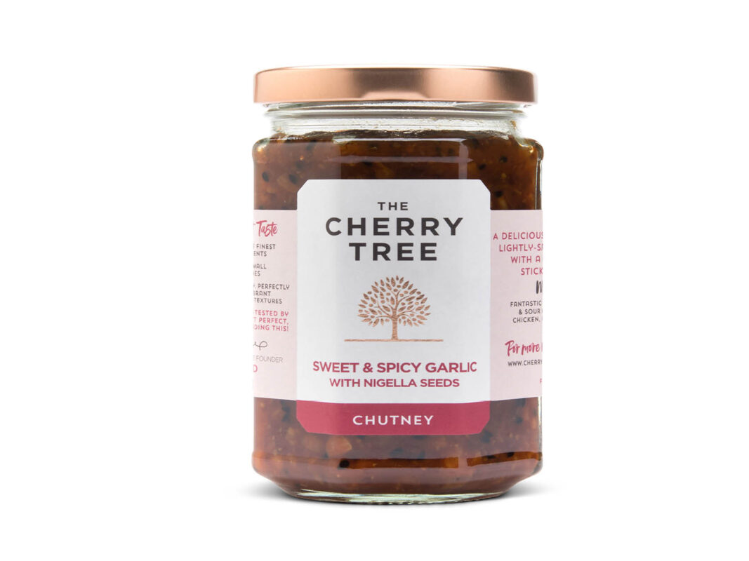 Cherry Tree, Sweet & Spicy Garlic Chutney, 1 in a 310g Jar - Kezie Foods